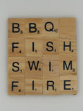 “BBQ, Fish, Swim, Fire” Coaster